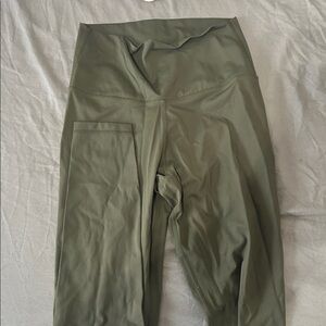 Olive Green High-Waisted Leggings